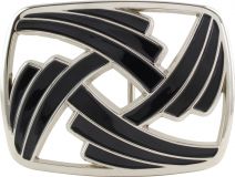 Gürtelschnalle Black Lines 4,0 cm Silber