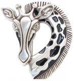 Gürtelschnalle Giraffe 4,0 cm Silber