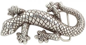 Gürtelschnalle Delux Gecko 4,0 cm Silber