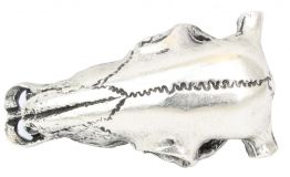 Gürtelschnalle Skull head 4,0 cm Silber
