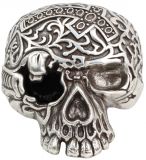 Gürtelschnalle Black Death 4,0 cm Silber
