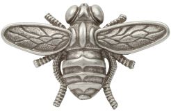 Gürtelschnalle Fliege 4,0 cm Altsilber
