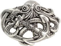 Gürtelschnalle Kraken?s Anchor 4,0 cm Silber