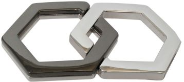 Gürtelschnalle Sevran 4,0 cm Silber / Schwarz