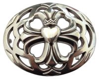 Gürtelschnalle Four Hearts for a Kingdom 4,0 cm Silber