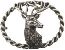 Gürtelschnalle THE DEER 4,0 cm Altsilber