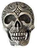 G�rtelschnalle Plain Skull 4,0cm Silber