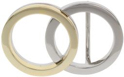 Gürtelschnalle Rings 4,0 cm bicolor g/s