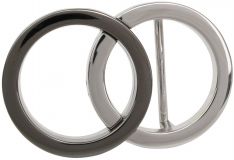 Gürtelschnalle Rings 4,0 cm Silber / Schwarz