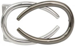 Gürtelschnalle Open Arms 4,0 cm Silber / Schwarz