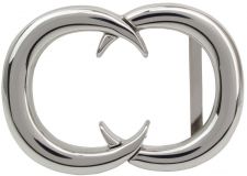 Gürtelschnalle Open Zeros 4,0 cm Silber glänzend