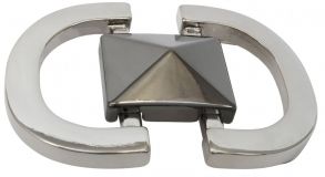 Gürtelschnalle Valence 4,0 cm Silber / Schwarz