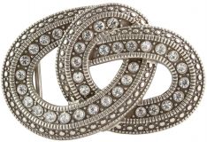 Gürtelschnalle Tangled Bling 4,0 cm Silber / Kristall