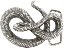 Gürtelschnalle Schlange 4,0 cm Altsilber