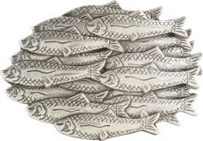 Gürtelschnalle Fische 4,0 cm Silber