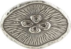 Gürtelschnalle Koralle 4,0 cm Silber