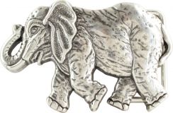 Gürtelschnalle Asiatischer Elefant 4,0 cm Silber