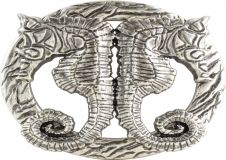 Gürtelschnalle Seepferdchen 4,0 cm Silber