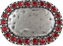 Gürtelschnalle Rounded Bling 4,0 cm Rot