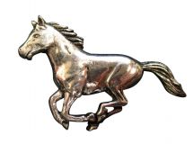 Ansteckpin Pferd im Galopp Altsilber