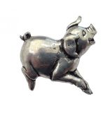 Ansteckpin Schwein Altsilber
