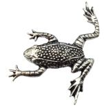 Ansteckpin Frosch Altsilber