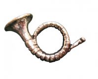 Ansteckpin Horn Altsilber