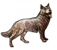 Ansteckpin Schäferhund Altsilber