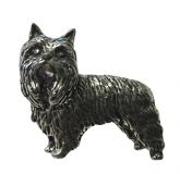Ansteckpin Hund Altsilber