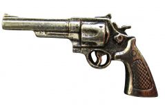 Ansteckpin Revolver Altsilber