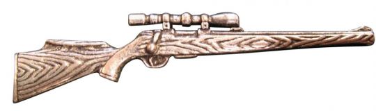 Ansteckpin Gewehr Altsilber