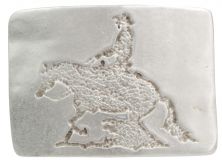 Gürtelschnalle Cowboy 4,0 cm Altsilber