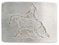 Gürtelschnalle Cowgirl 4,0 cm Altsilber