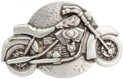 Gürtelschnalle Motorrad 4,0 cm Altsilber