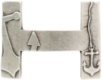 G�rtelschnalle H mit Anker 4,0 cm Altsilber