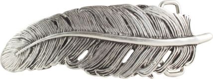 Gürtelschnalle Feder 4,0 cm Altsilber