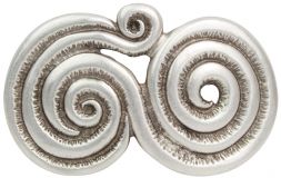 Gürtelschnalle Looped 4,0 cm Altsilber