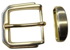 Gürtelschnalle 2,5 cm bicolor g/s