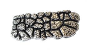 Gürtelschnalle Stone Pattern 2,5cm Silber