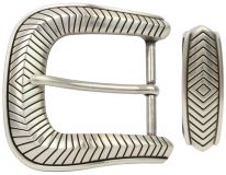 Gürtelschnalle mit Schlaufe 4,0 cm Silber
